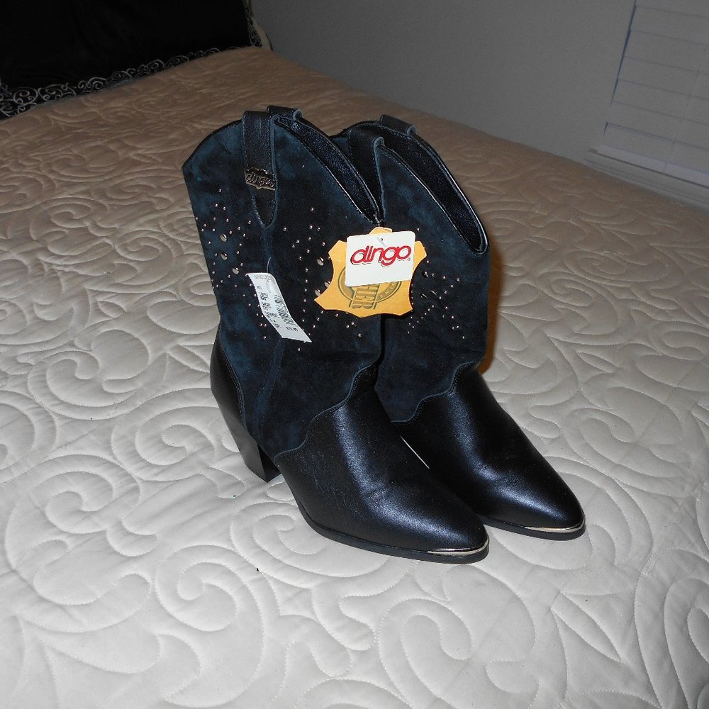 Dingo Women's Black Suede Western Boot 8